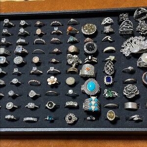83 ring costume cz gold and Silver lot